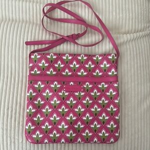 Vera Bradley Pink and Green Patterned Crossbody Bag